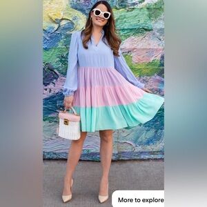 Sail to sable x style charade resort collection Charlotte Colorblock dress S